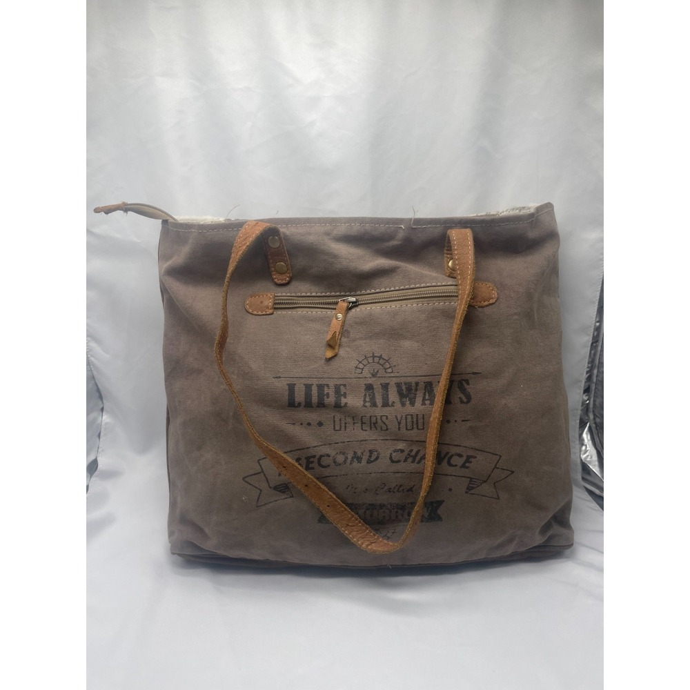 Myra Bag Cowhide 2 Sided Life Always Offers You A‎ Second Chance 14x18 Tote